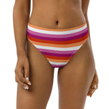 Lesbian Flag High-Waisted Bikini Bottom