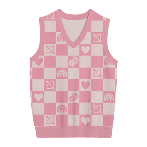 Lover Checkered Knit Vest