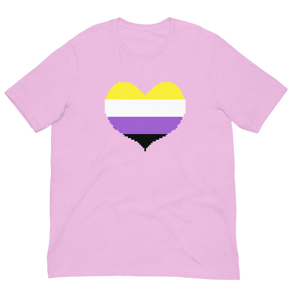 Non-Binary Flag Pixel Heart T-Shirt