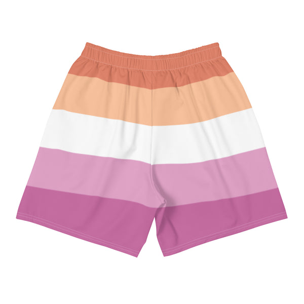 Lesbian Flag Long Athletic Shorts