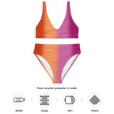 Lesbian Blurred Flag High-Waisted Bikini