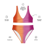 Lesbian Blurred Flag High-Waisted Bikini