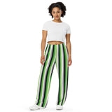 Aromantic / Demiromantic Pride Flag Wide-Leg Pants