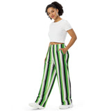 Aromantic / Demiromantic Pride Flag Wide-Leg Pants