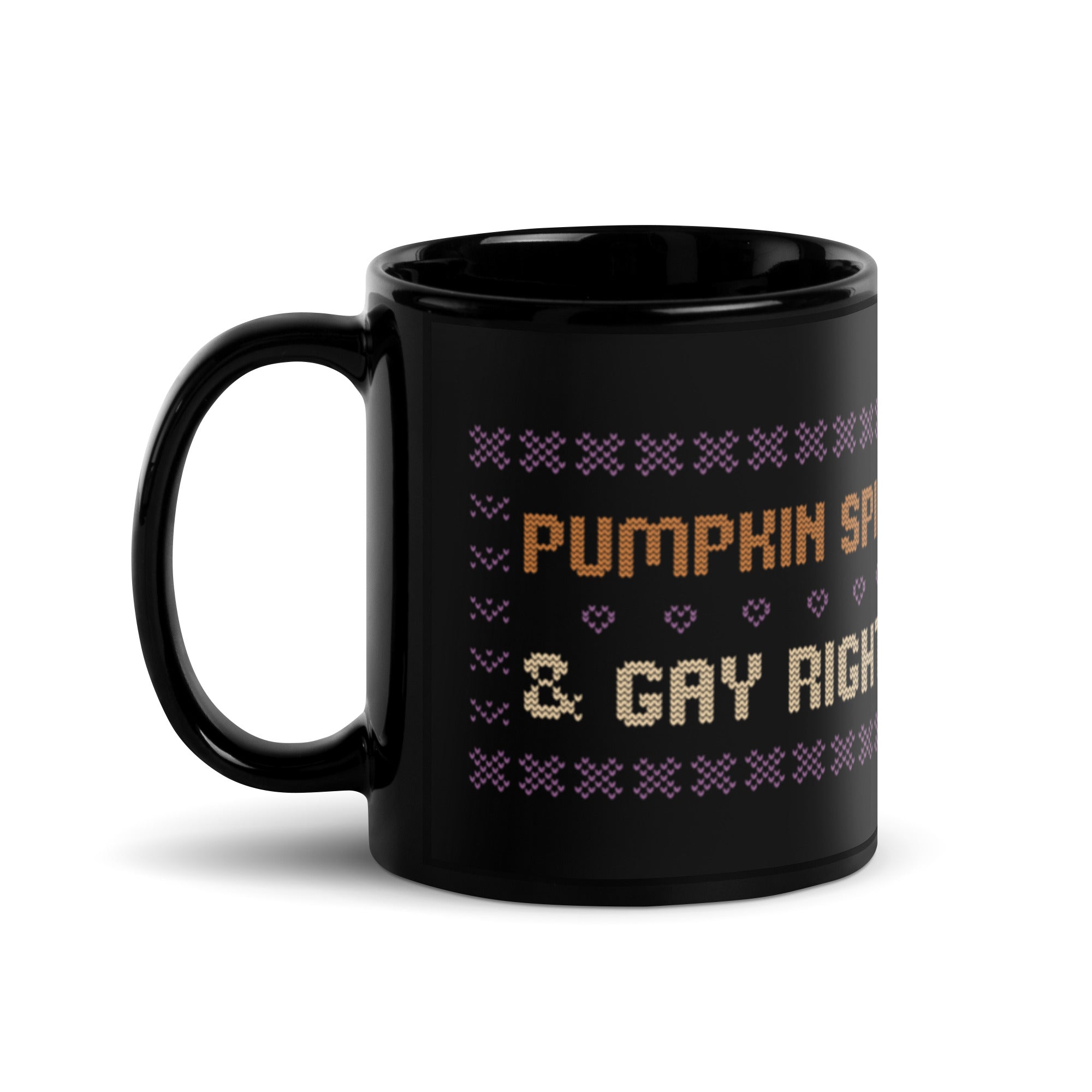 Pumpkin Spice & Gay Rights Black Glossy Mug