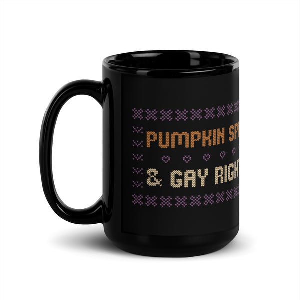 Pumpkin Spice & Gay Rights Black Glossy Mug