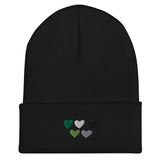 Aromantic / Demiromantic Pride Hearts Beanie
