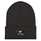Aromantic / Demiromantic Pride Hearts Beanie