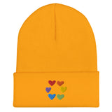 Rainbow Pride Hearts Beanie