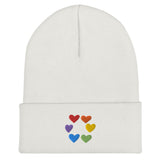 Rainbow Pride Hearts Beanie