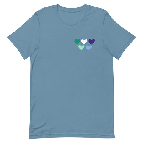 Gay / MLM Pride Hearts T-Shirt