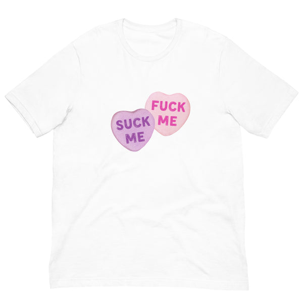 Suck Me Fuck Me Candy Hearts T-Shirt