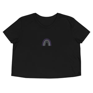 Asexual / Demisexual Rainbow Embroidered Crop Tee