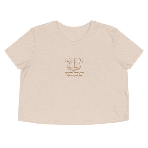 Gold Rush Embroidered Flory Crop Tee