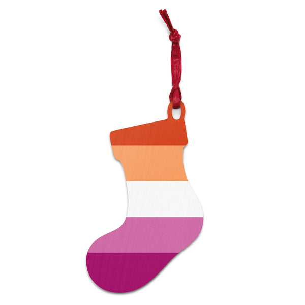Lesbian Flag Wooden Ornaments